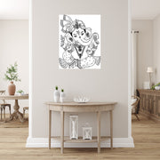 Beautiful Sketch Of Ganpati Self Adhesive Sticker Poster