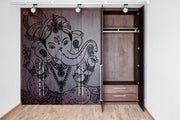 Beautiful Sketch Of Ganpati Self Adhesive Sticker For Wardrobe