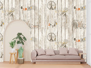 Natural _ Travel Stamp Wooden Wallpaper