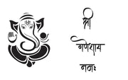 Sitting Ganpati Sketch Self Adhesive Sticker Poster