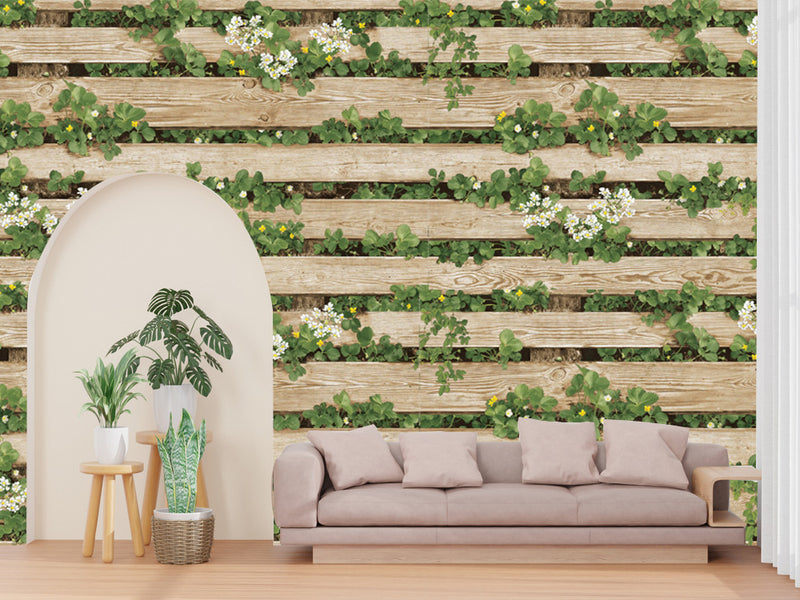 Natural _ Wooden And Plants Wallpaper
