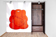 Orange Colour Ganpati Self Adhesive Sticker For Wardrobe