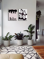 Beatles Sillhouette Black And White Wall Art, Set Of 2