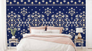 Vintage Pattern Blue BackgroundWallpaper