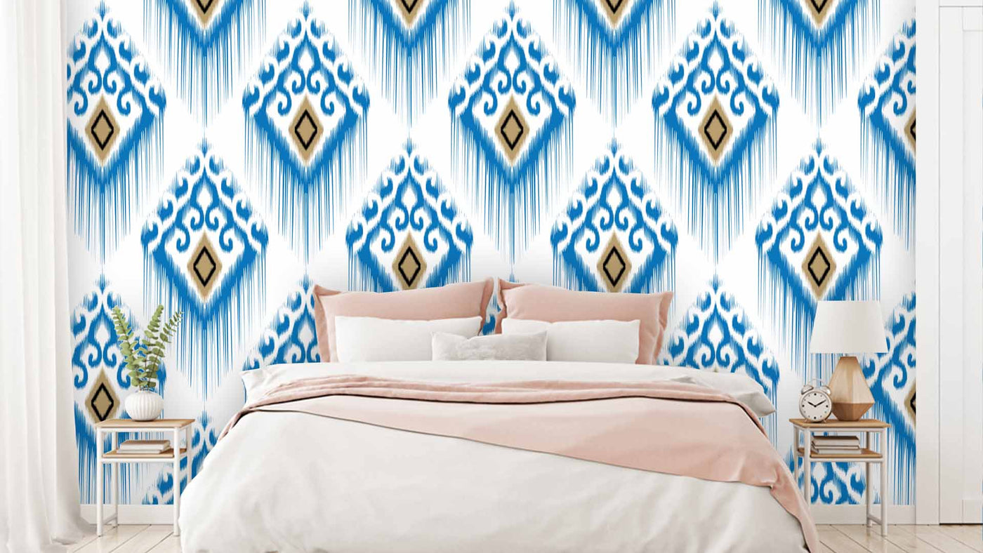 Blue Diamond Geometric Wallpaper