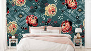Japanese Floral Pattern Wallpaper