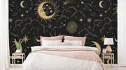 Golden Moon Clouds Abstract Wallpaper
