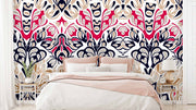 Ethnic Red Black Paisley Wallpaper