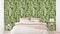 White Green Leaf Pattern Wallpaper