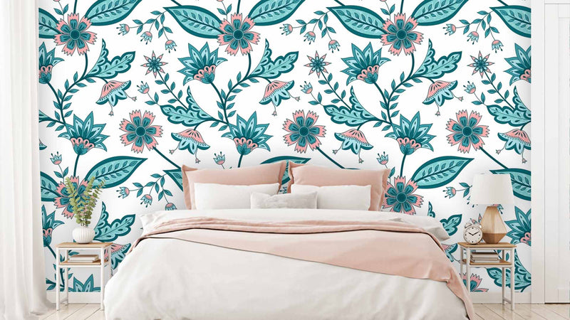 Indian Floral Pattern Wallpaper