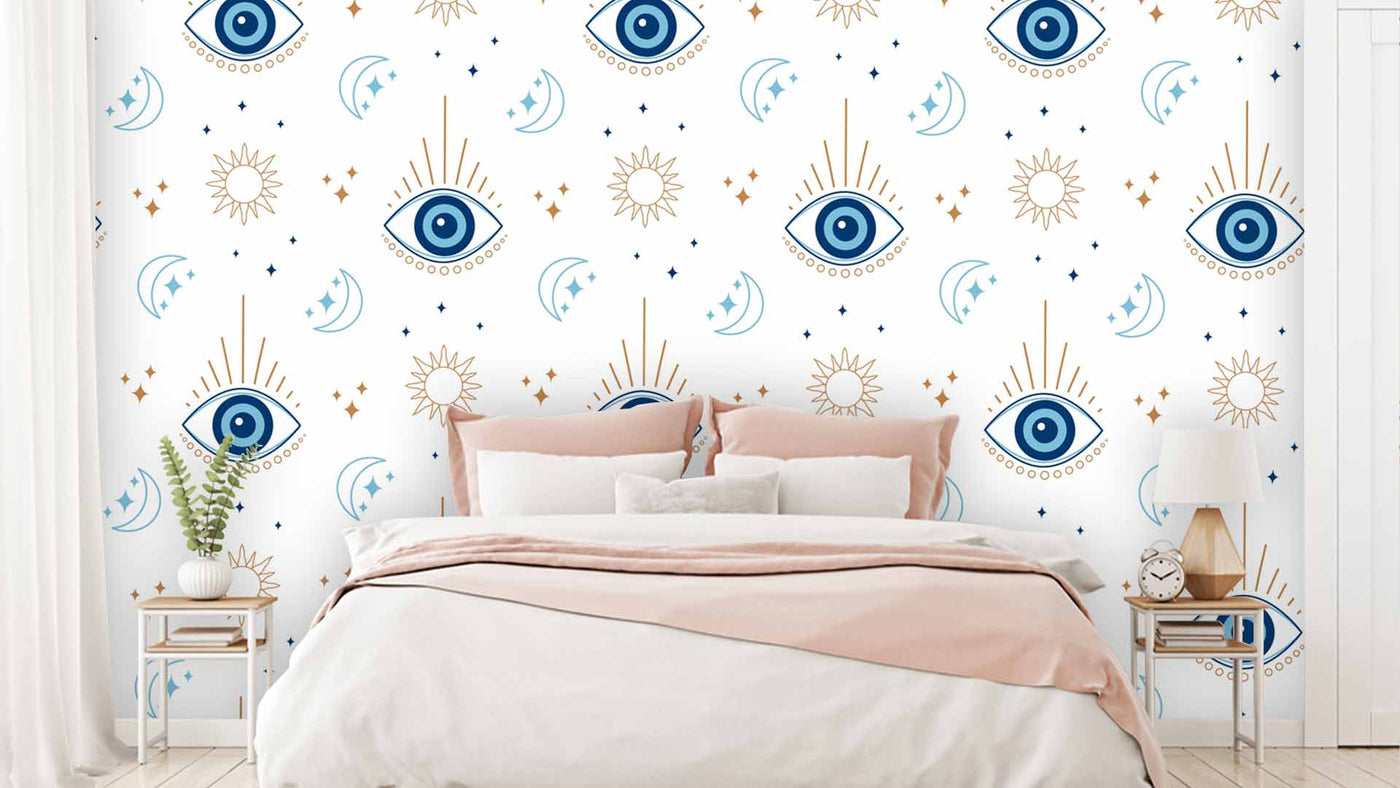 Eye Sun Moon Pattern Abstract Wallpaper