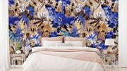Blue Floral Abstract Wallpaper