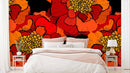 Enlarged Marigold Floral Wallpaper