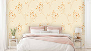 Minimalist Yellow Floral Wallpaper