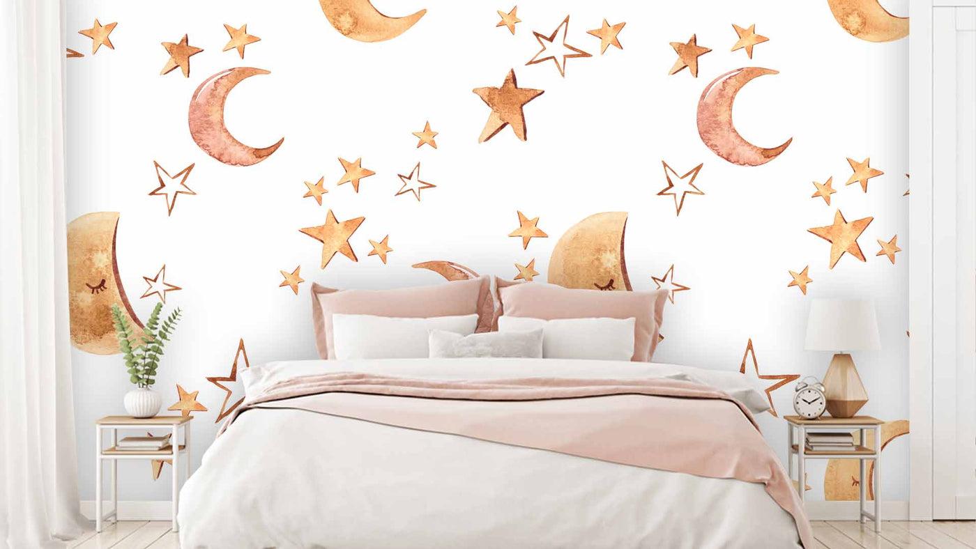Moon Stars Kids Wallpaper