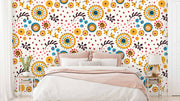 Minimalistic Yellow White Pattern Wallpaper