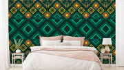 Traditional Green Contemporary Pattern Wallpaper