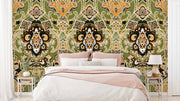 Green Paisley Pattern Wallpaper