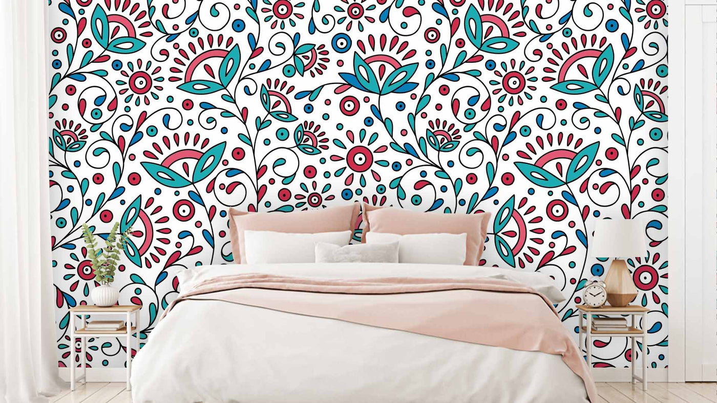Modern Print Minimalist Floral Wallpaper