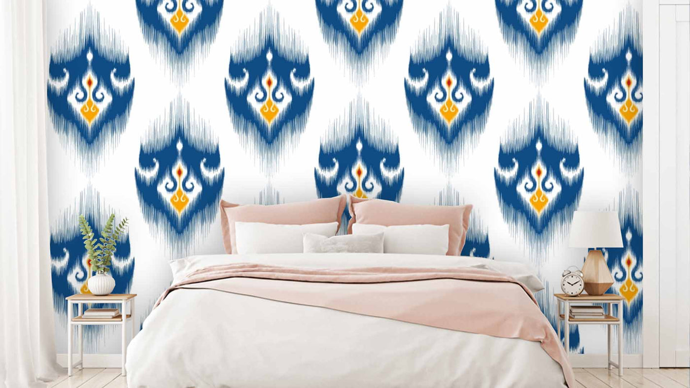 Blue Rustic Pattern Wallpaper