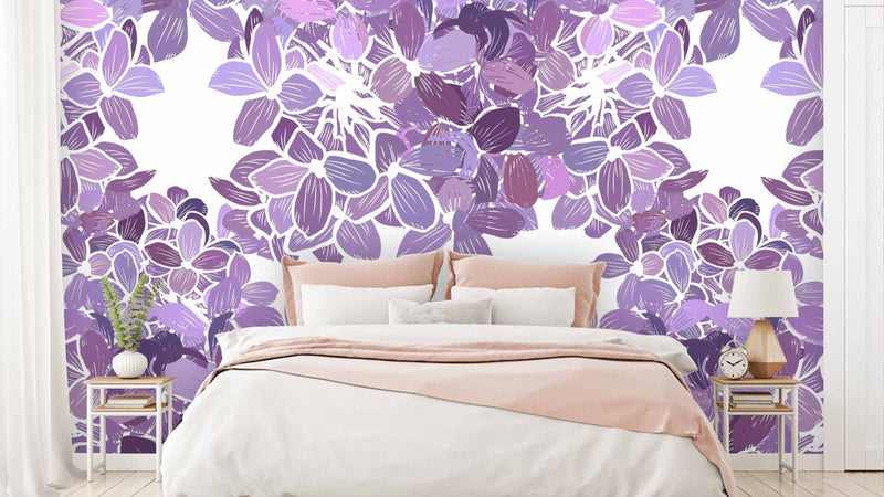 Lilac Floral Wallpaper