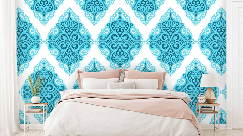 Turquoise Blue Pattern Wallpaper