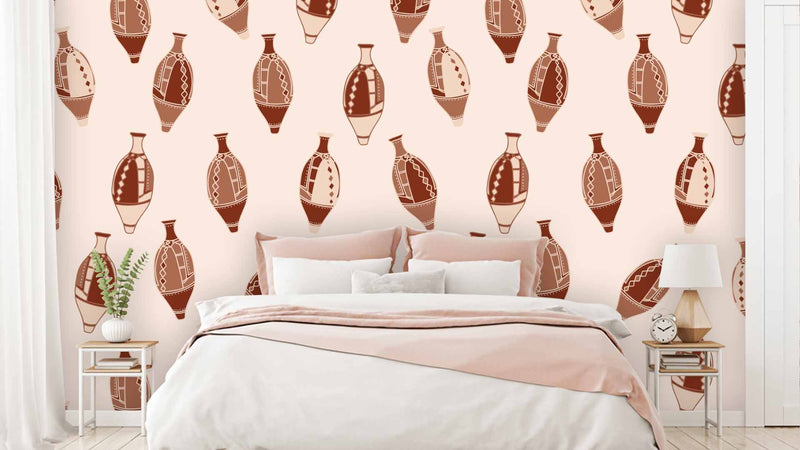 Traditional Pots Pattern Wallpaper