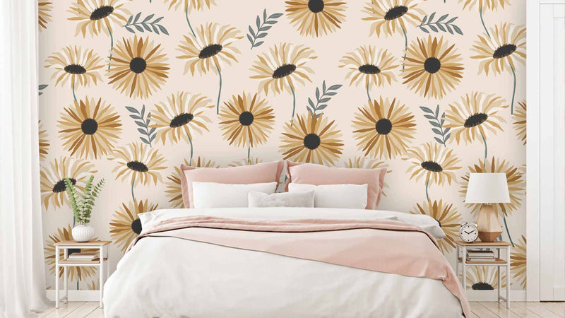 Pastel Daisy Floral Wallpaper