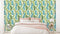 Green Blue Leaf Pattern With White Background Wallpaper