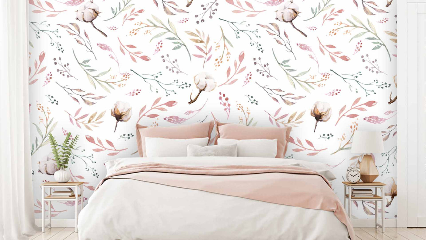 Retro Spring Floral Wallpaper