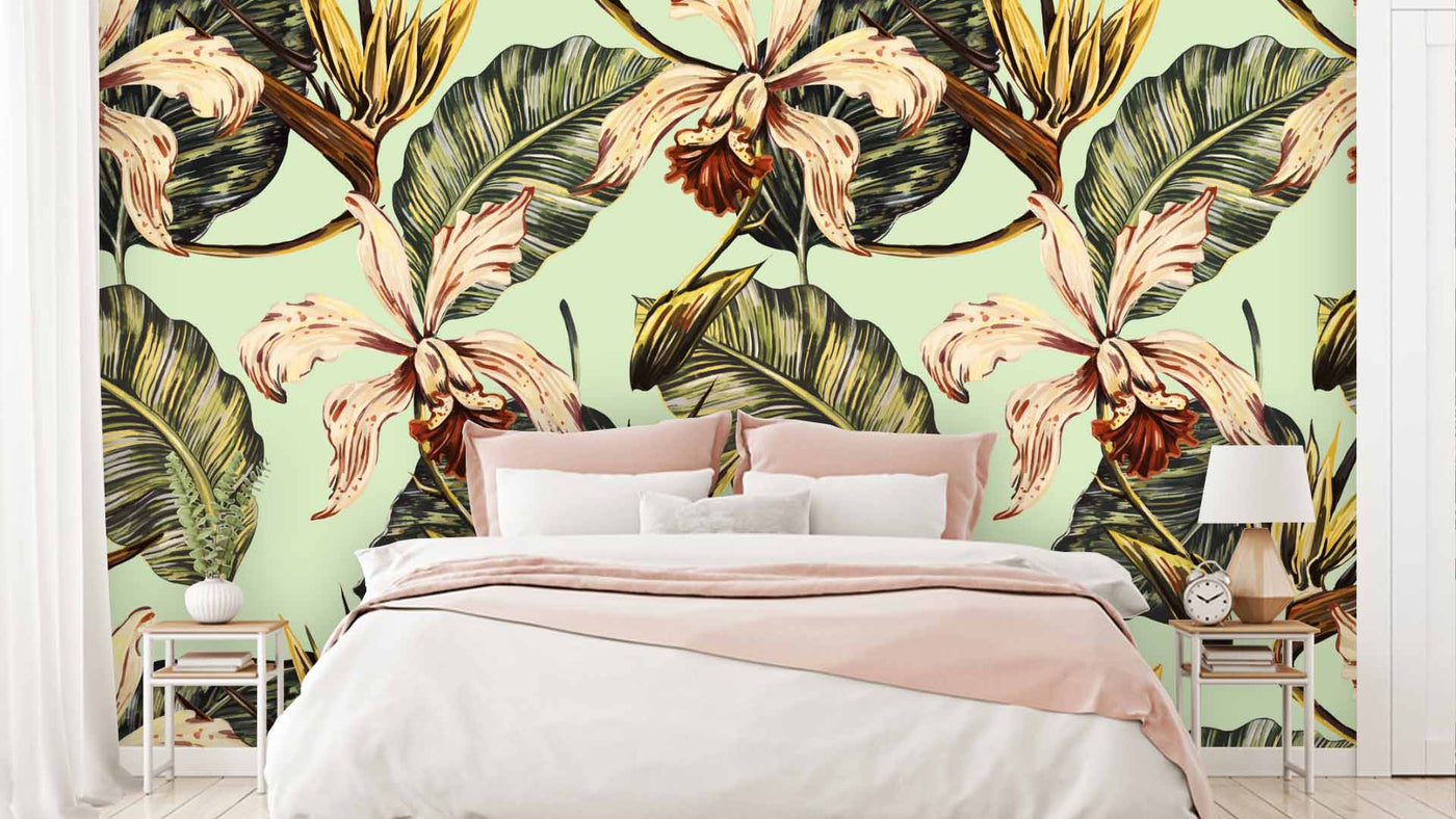 Tropical Spring Floral Wallpaper