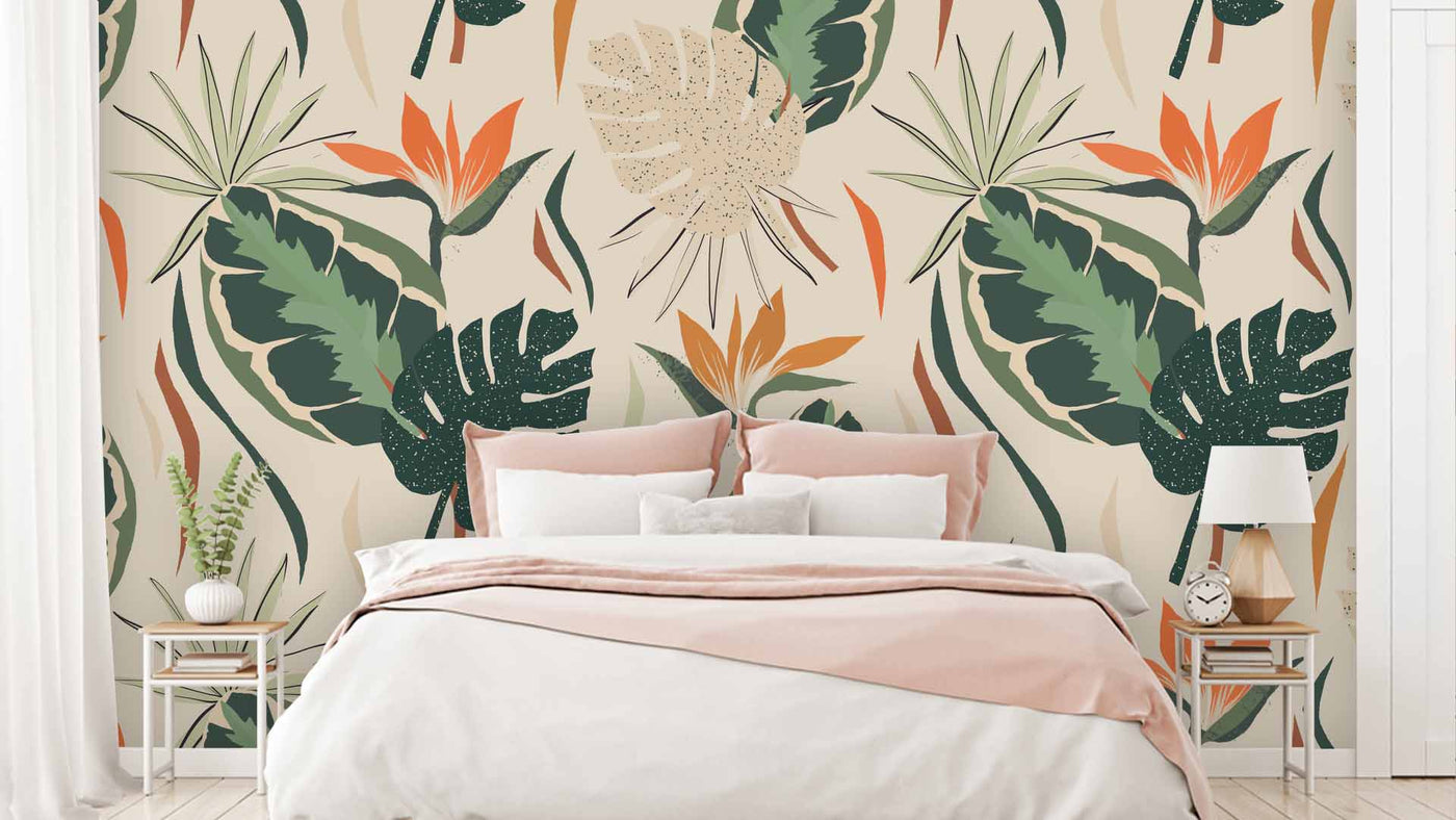 Exotic Jungle Floral Wallpaper