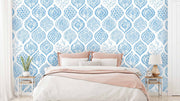 Indigo Abstract Designs Pattern Wallpaper