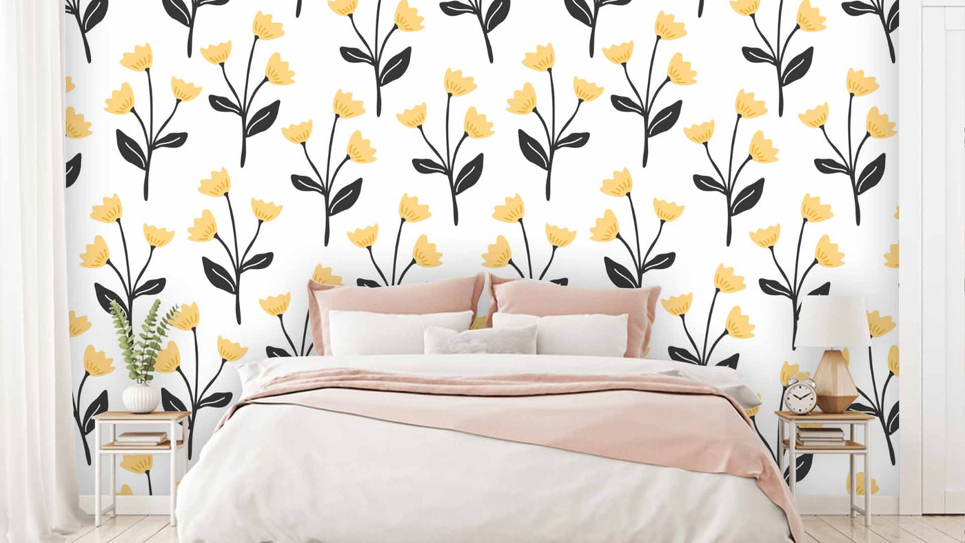 Bright Yellow Flowers Wallpaper