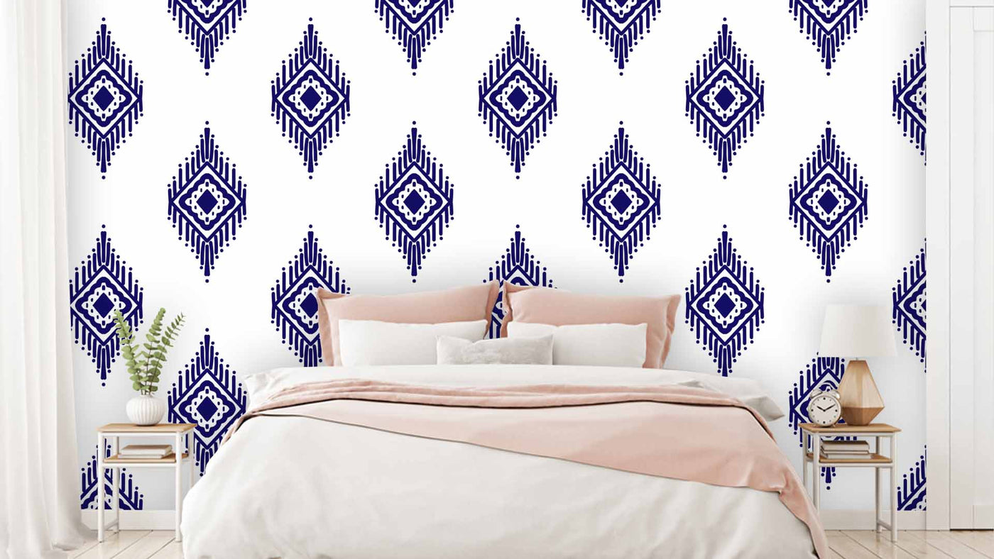 Blue Tribal Pattern Wallpaper