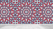 Red Blue Mandala Pattern Wallpaper