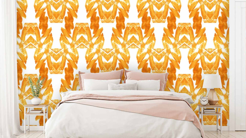 3D Yellow White Mirror Pattern Wallpaper