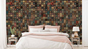 Brown Multi Pattern Wallpaper