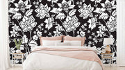 Black and White Floral Wallpaper