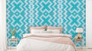 Turquoise Cross Pattern Wallpaper