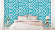 Turquoise Triangle Pattern Wallpaper