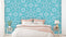 Turquoise Floral Indian Pattern Wallpaper