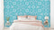 3D Turquoise Floral Indian Pattern Wallpaper