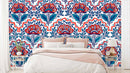 Flower Orange Blue Pattern Wallpaper