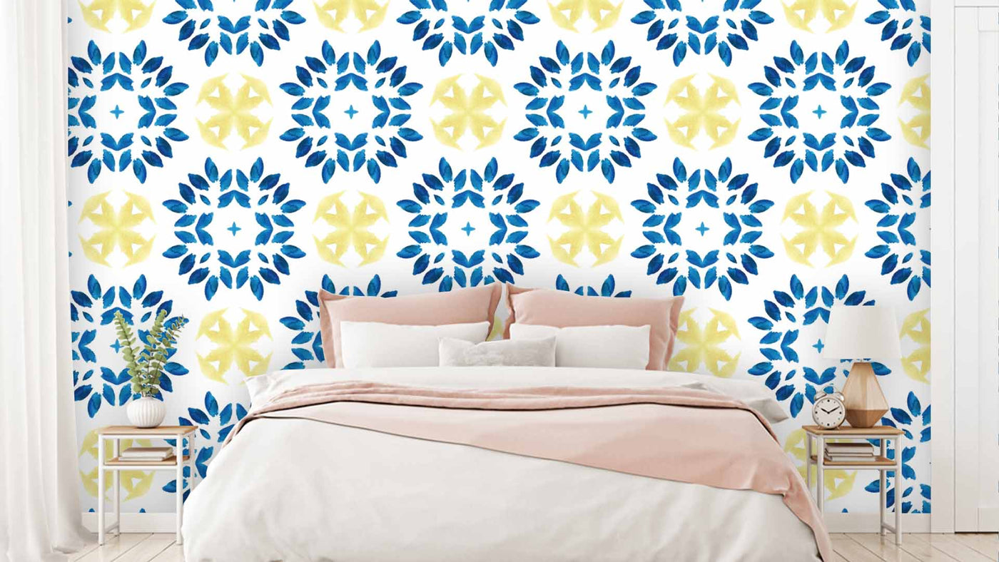 Minimalist Floral Indian Pattern Wallpaper