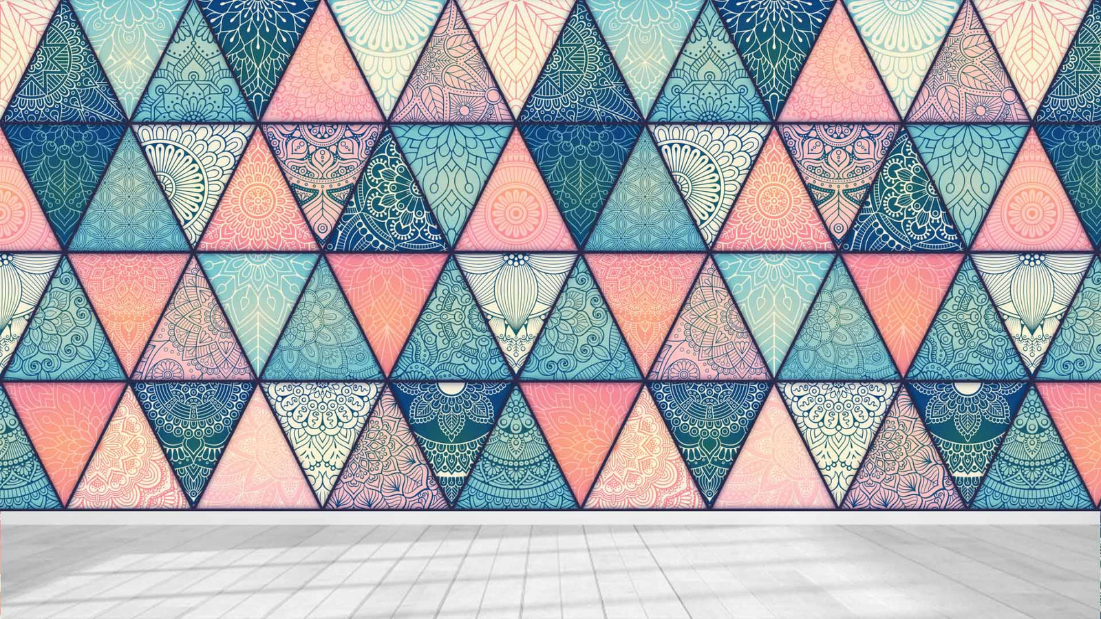 Triangle Mandala Art Pattern Wallpaper – Myindianthings