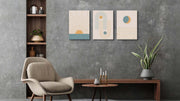 Blue Yellow Canvas Art, Set Of 3