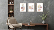 Pink Minimal Floral Canvas Art, Set Of 3