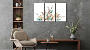 Floral Grass Abstract, Set Of 3