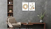 Floral Golden Canvas Art, Set Of 2